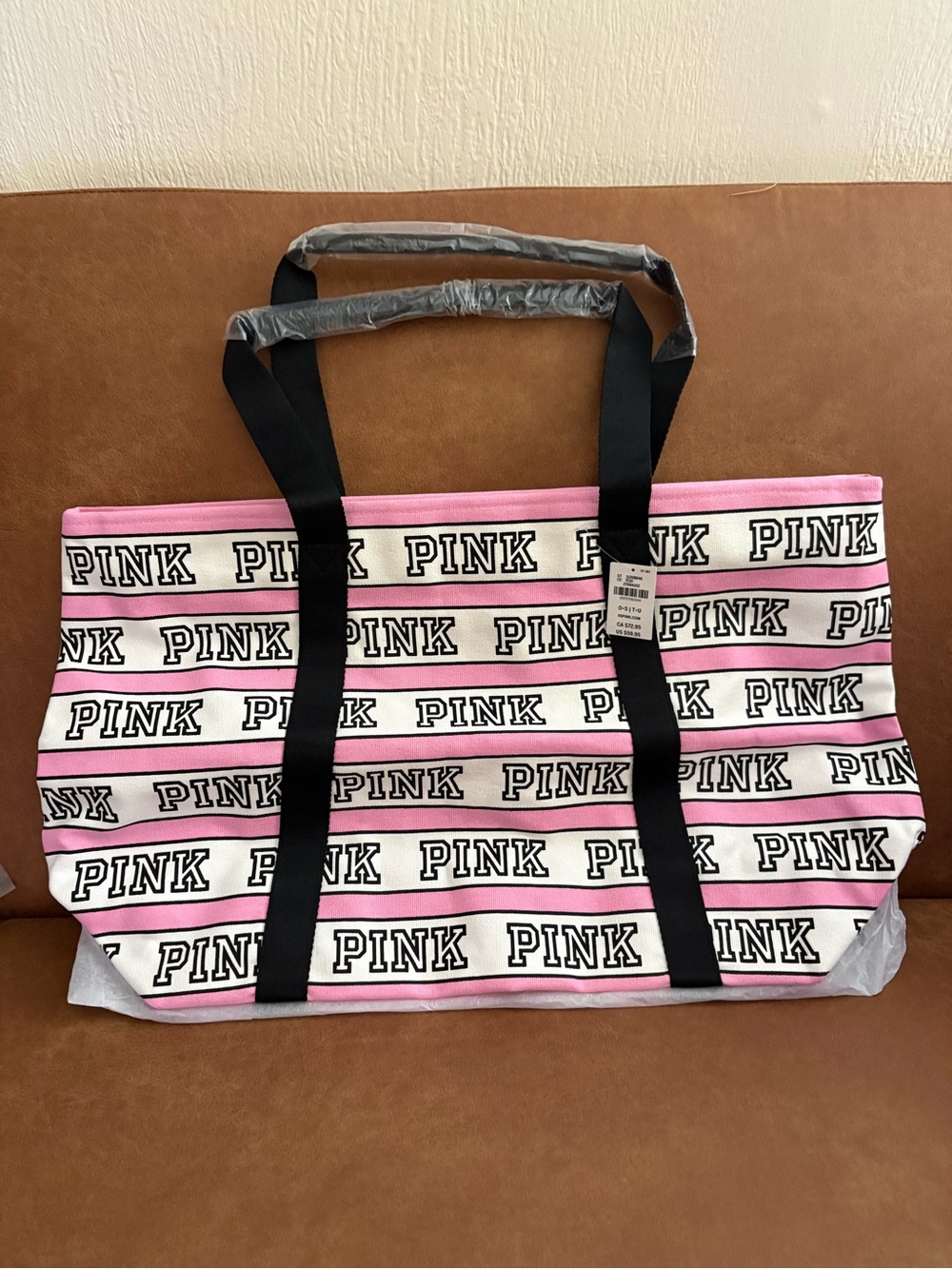 Victoria's Secret Pink Canvas Weekender Tote Bag Large. NWT